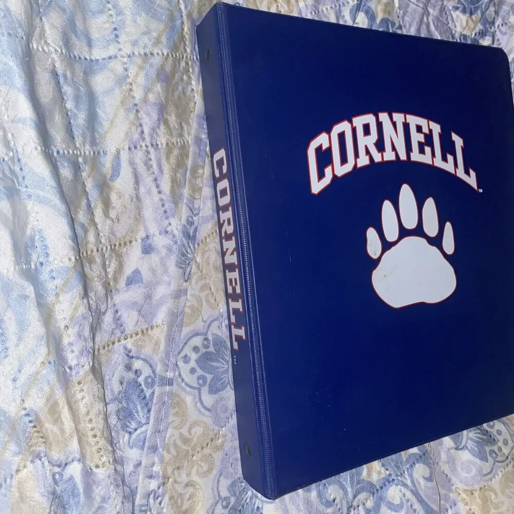 Vintage Cornell‎ University Three Ring Hard Binder 1in New York Education Paw